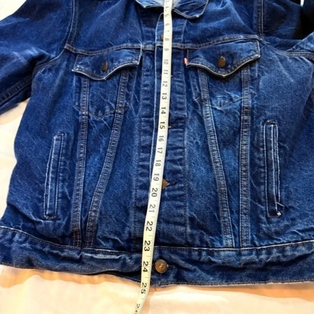 Vintage 1986 Levis 71506-0216‎ Denim Trucker Jacket 46L Made in USA Dark Wash - Picture 6 of 10